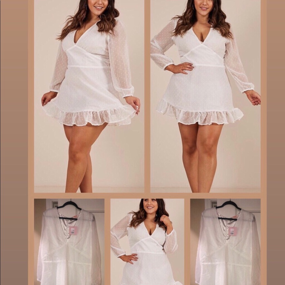 Selling a White dot embroidered dress